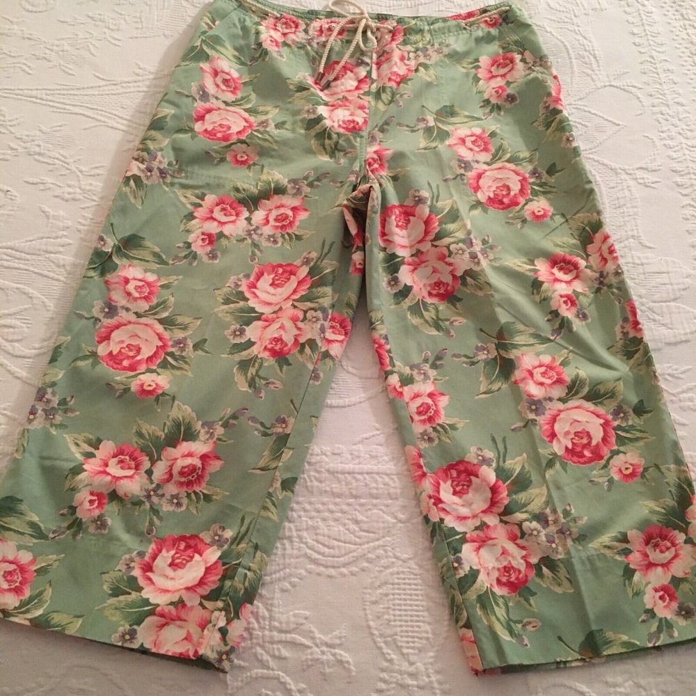 Lauren Ralph L Multicolor Floral Cotton Fun Beach Capri Women's Pant -Size 10P